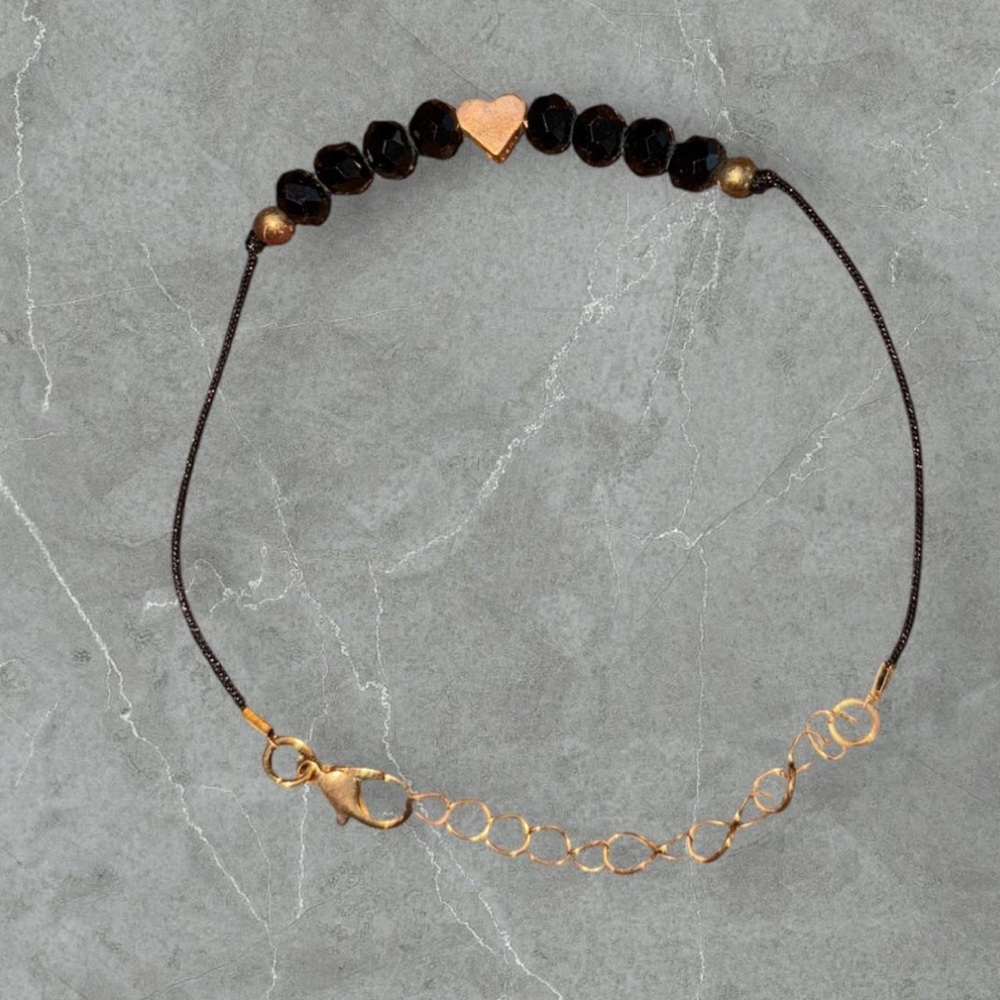 Black and Gold Beaded Bracelet